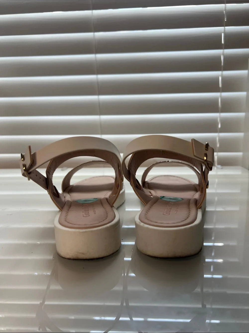 Girls' Glitter Front Strap Slingback Sandal in Light Pink Comes in Box Size 4